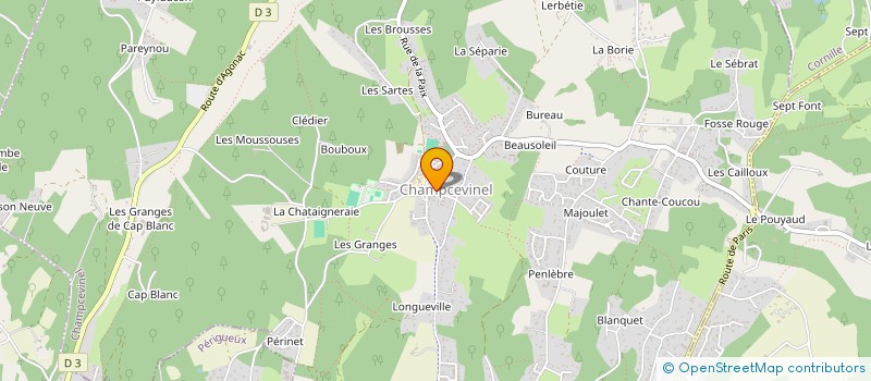 localisation de l'entreprise INNOVE COIFFURE  CHAMPCEVINEL