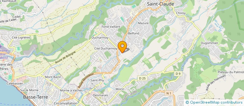 localisation de l'entreprise INOV'EAU GUADELOUPE à SAINT-CLAUDE