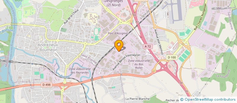 localisation de l'entreprise INOX INSTALLATION SOUDURE SERVICE  ANDREZIEUX-BOUTHEON