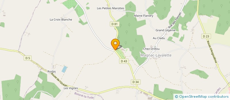 localisation de l'entreprise INSERTION PAR LE TRAVAIL 16 à MAGNAC-LAVALETTE-VILLARS