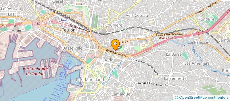 localisation de l'entreprise INST FORMATION HOTELLERIE RESTAURATION  TOULON