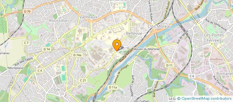 localisation de l'entreprise INST PATHOLOGIE COMPAREE EXP  LIMOGES