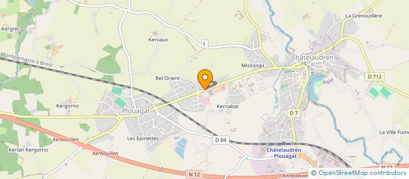localisation de l'entreprise INSTITUT COEUR DE BEAUTE à CHATELAUDREN-PLOUAGAT