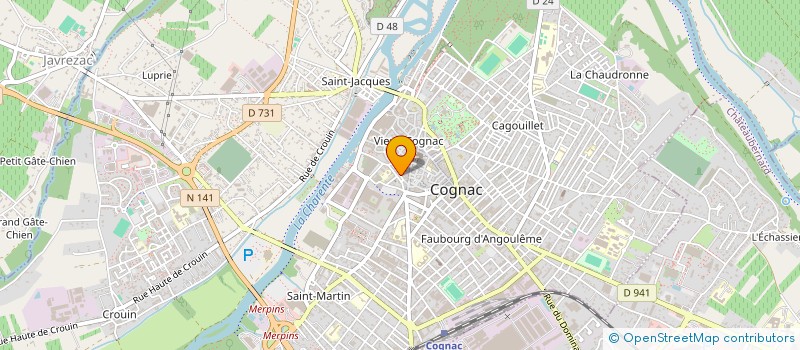 localisation de l'entreprise INSTITUT D ENSEIGNEMENT PRIVE MAUPIOU à COGNAC