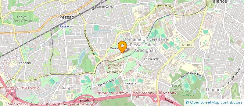 localisation de l'entreprise INSTITUT D'ETUDES POLITIQUES DE BORDEAUX - SCIENCES PO BORDEAUX à PESSAC