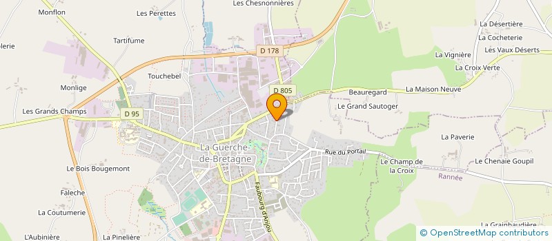 localisation de l'entreprise INSTITUT DE BEAUTE CELIVAL à LA GUERCHE-DE-BRETAGNE