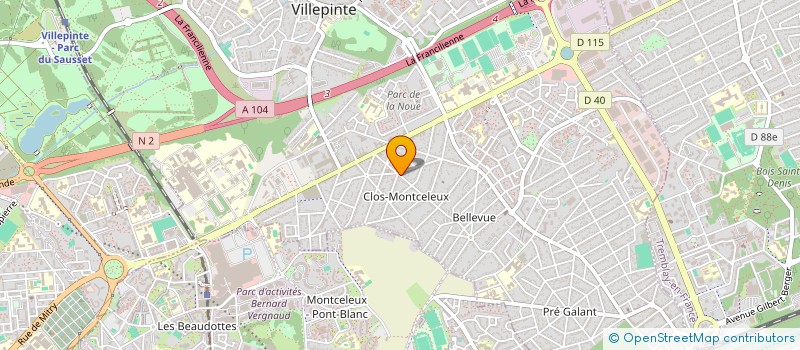 localisation de l'entreprise INSTITUT DE BEAUTE LENA à VILLEPINTE