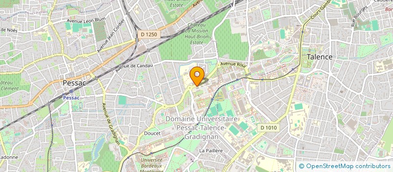 localisation de l'entreprise INSTITUT DE FORMATION REGIONAL DES INDUSTRIES ALIMENTAIRES DE NOUVELLE AQUITAINE à PESSAC