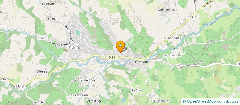 localisation de l'entreprise INSTITUT DE TAI  CHI CHUAN OUEST LYONNAIS  THURINS