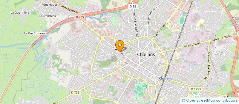 localisation de l'entreprise INSTITUT DE THERAPIE HOLISTIQUE ET D ENSEIGNEMENT DES ARTS MARTIAUX à CHALLANS