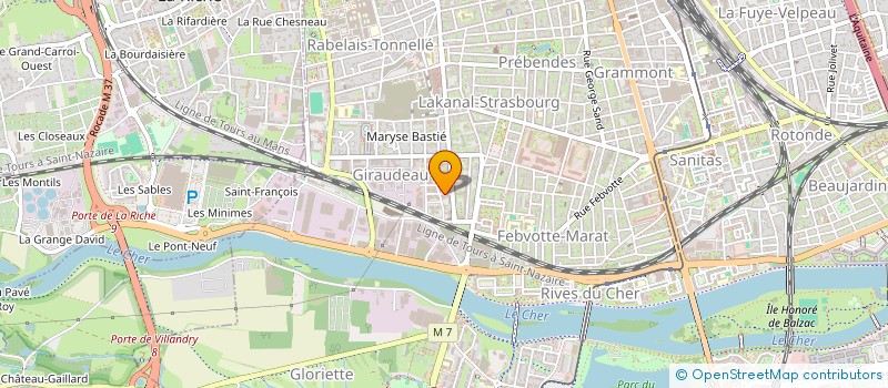 localisation de l'entreprise INSTITUT DU CREATEUR REPRENEUR D'ENTREPRISE DU BTP - INDRE ET LOIRE à TOURS