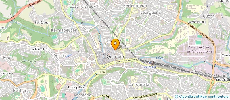 localisation de l'entreprise INSTITUT MILTON H ERICKSON DE QUIMPER FINISTERE à QUIMPER