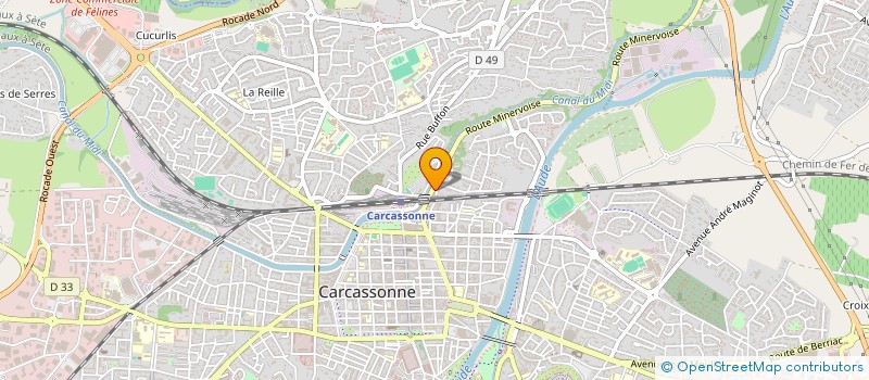 localisation de l'entreprise INSTITUT NATIONAL DE FORMATION DE LA FEDERATION FRANCAISE DE RUGBY A XIII  CARCASSONNE