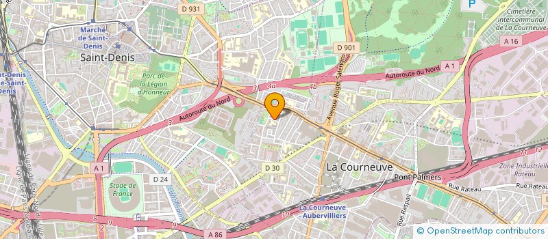 localisation de l'entreprise INSTITUTION BEAUTE SOCIALE à LA COURNEUVE