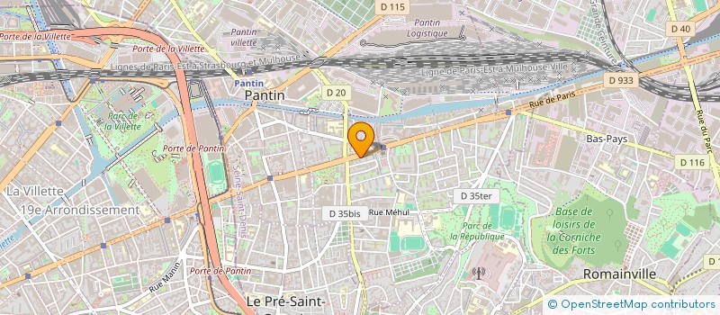 localisation de l'entreprise INTENS à PANTIN