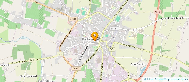 localisation de l'entreprise INTER 3B à BARBEZIEUX-SAINT-HILAIRE