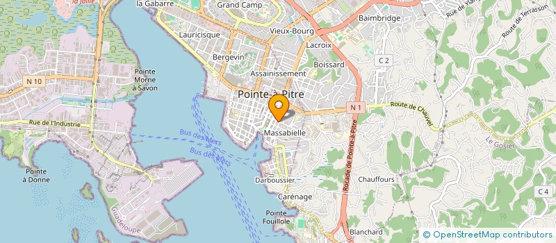 localisation de l'entreprise INTER'ACTIONS  POINTE-A-PITRE