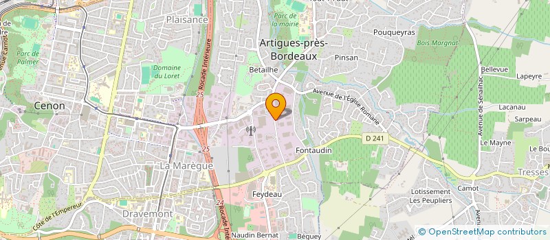 localisation de l'entreprise INTER- AFOCG REGIONALE AQUITAINE  ARTIGUES-PRES-BORDEAUX