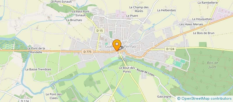 localisation de l'entreprise INTER ASSOCIATIONS DE GUENOUVRY  GUEMENE-PENFAO