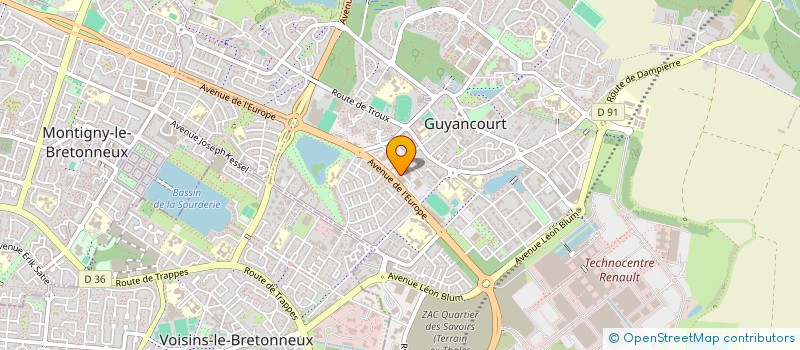 localisation de l'entreprise INTER AUTO à GUYANCOURT