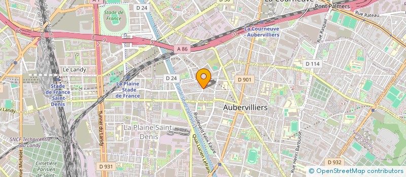 localisation de l'entreprise INTER BATI  AUBERVILLIERS