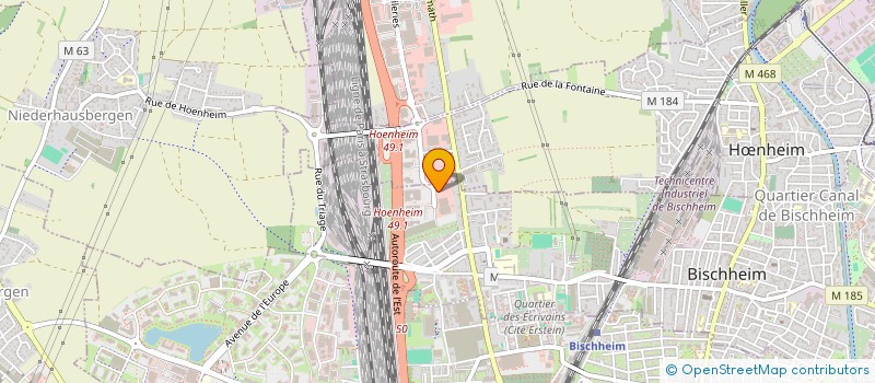 localisation de l'entreprise INTER CARROSSERIE à BISCHHEIM