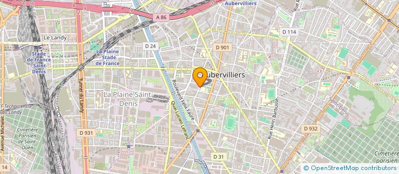 localisation de l'entreprise INTER NEWS TEL & PRESS à AUBERVILLIERS
