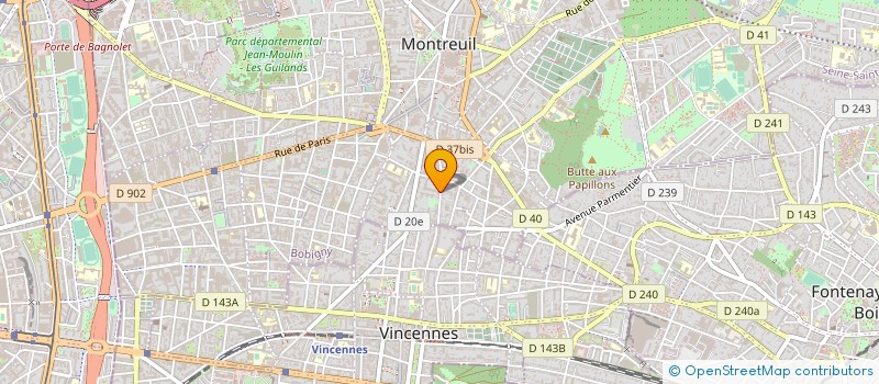 localisation de l'entreprise INTER ORGANISATION  MONTREUIL