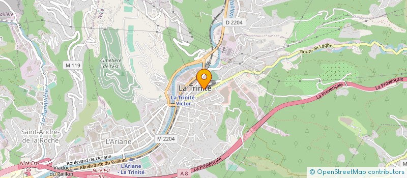 localisation de l'entreprise INTER PRESSE PUBLICITE COTE D'AZUR à LA TRINITE