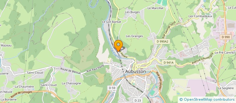 localisation de l'entreprise INTER SPINAS FILMS à AUBUSSON