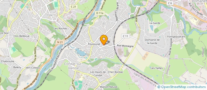 localisation de l'entreprise INTERFACE  CONDAT-SUR-VIENNE