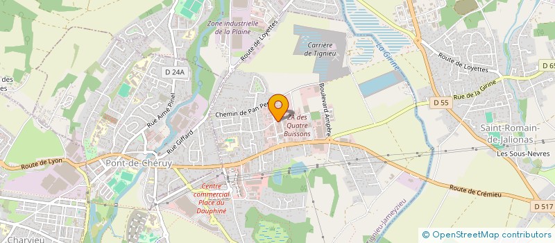 localisation de l'entreprise INTERFORMATION NORD ISERE  TIGNIEU-JAMEYZIEU