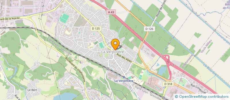 localisation de l'entreprise INTERIM RHONE ALPES SN à LA VERPILLIERE