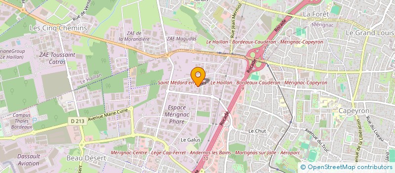 localisation de l'entreprise INTERNET COMMUNICATION AUDIT SUR RESEAU à MERIGNAC