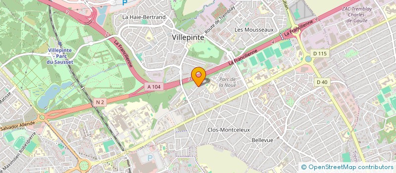 localisation de l'entreprise INTEX à VILLEPINTE