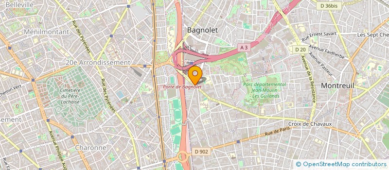 localisation de l'entreprise INVEST 1 à BAGNOLET