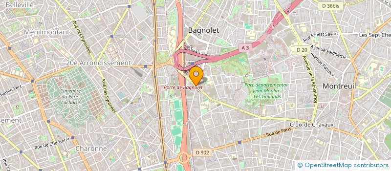 localisation de l'entreprise INVEST 3  BAGNOLET
