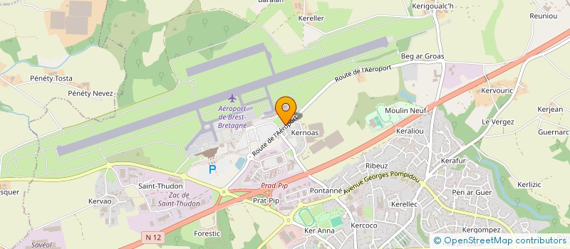 localisation de l'entreprise IROISE AERO FORMATION  GUIPAVAS