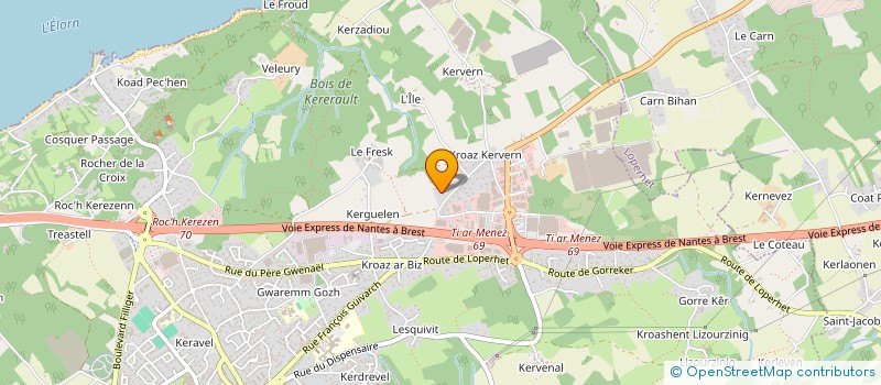 localisation de l'entreprise IROISEO  PLOUGASTEL-DAOULAS