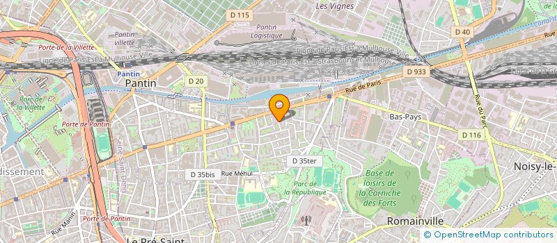 localisation de l'entreprise IS TP  PANTIN