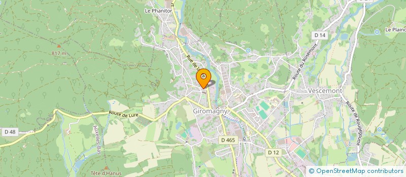 localisation de l'entreprise ISABEY à GIROMAGNY