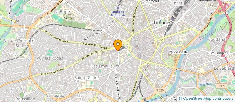 localisation de l'entreprise ISADECA à LIMOGES
