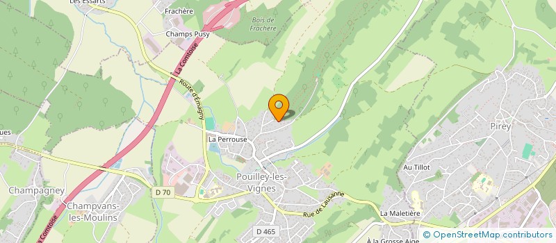 localisation de l'entreprise ISAGEO  POUILLEY-LES-VIGNES