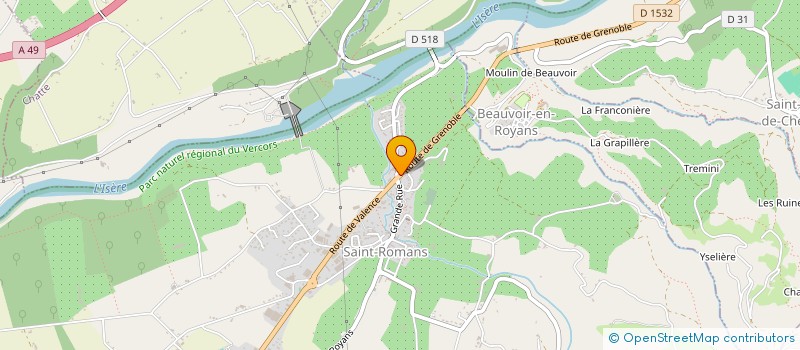 localisation de l'entreprise ISERE PLASTIQUES à SAINT-ROMANS