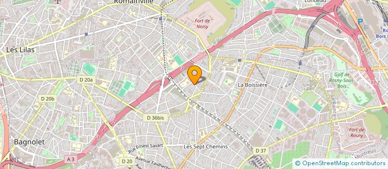 localisation de l'entreprise ISMANEL IMMOBILIER à ROMAINVILLE