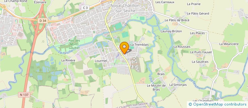 localisation de l'entreprise ISOL+CONSTRUCTION à NOYAL-CHATILLON-SUR-SEICHE