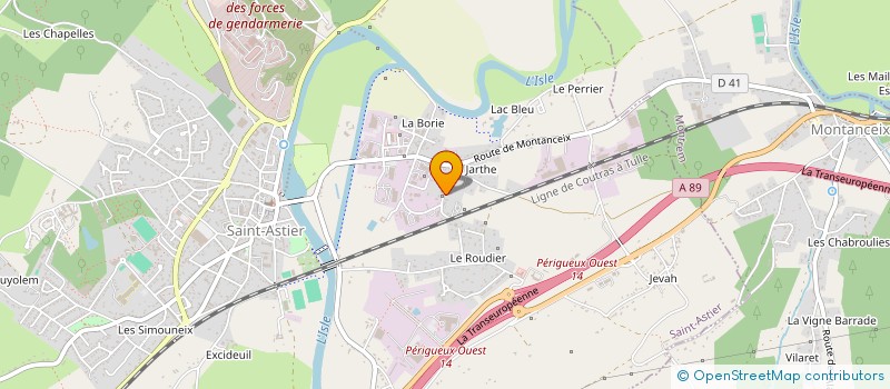 localisation de l'entreprise ISOLA SUD OUEST à SAINT-ASTIER