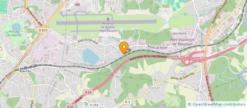 localisation de l'entreprise ISOLAGLASS à ANGLET
