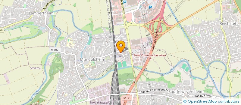 localisation de l'entreprise ISOLPAN 67  MUNDOLSHEIM