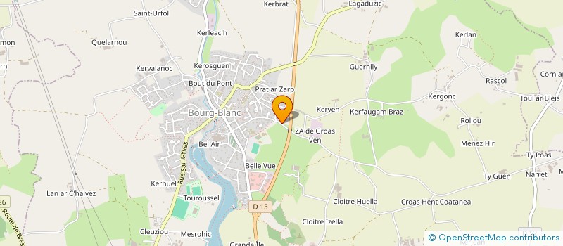 localisation de l'entreprise ISORAVAL à BOURG-BLANC